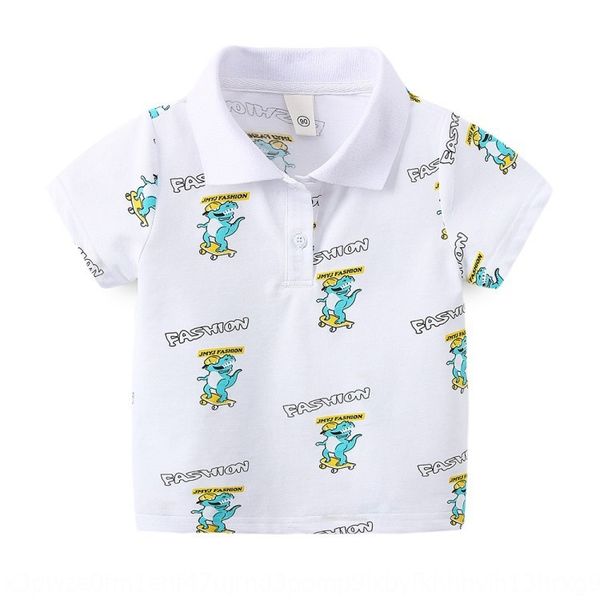 

wear men's polo 2020 summer new short-sleeved korean style printed summer t-shirt children's shirt children's clothing, Blue