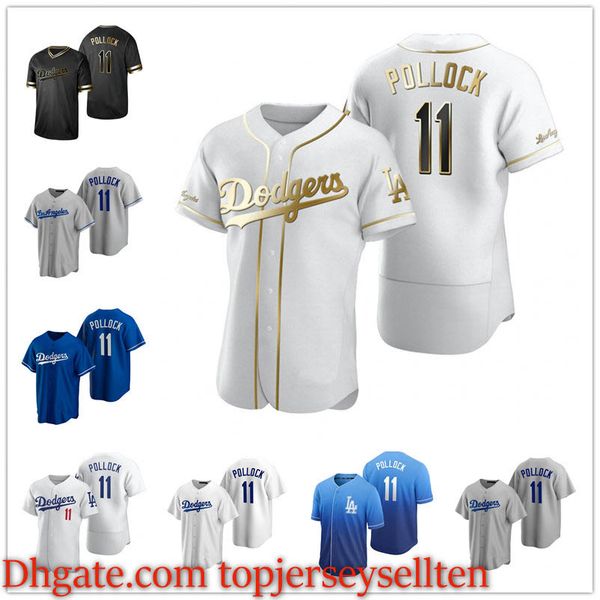 

los angeles dodgers men women youth 11 a.j. pollock 2020 authentic baseball jersey, Black