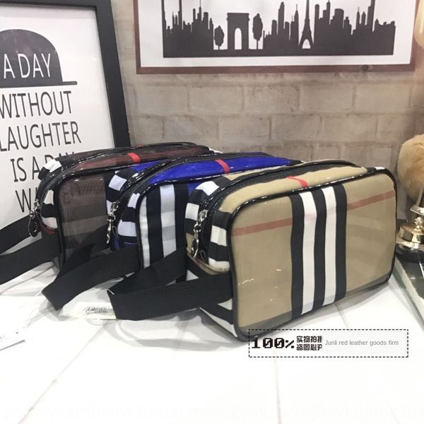 

fog flower new classic plaid mesh waterproof wash portable cosmetic bag cosmetic bag