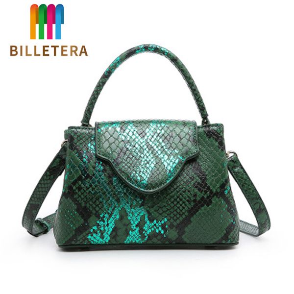

2020 luxury design women bags retro ostrich leather tote bag snake pattern leather shoulder bags for party small square bag