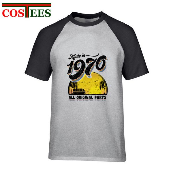 

retro style made in 1970 all original parts t shirt men vintage nice t-shirt father's day gift tshirt for dad birthday, White;black
