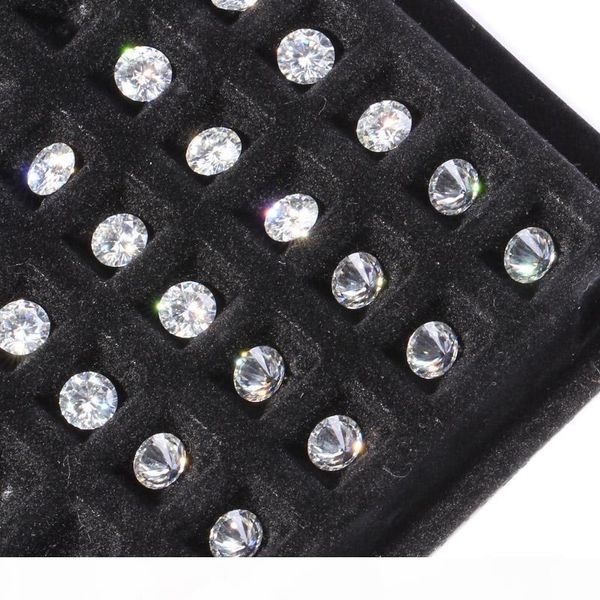 

d transgems 0 .4ct carat 4 .5mm gh colorless round brilliant cut lab grown moissanite diamond test postive as real diamond, Black