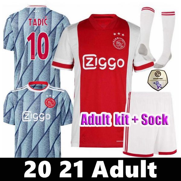 

2020 2021 ajax fc soccer jerseys kits 20/21 camisa neres ziyech tadic huntelaar van de beek football shirt, Black