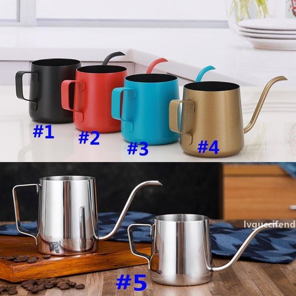 

250ml 350ml coffee pot stainless steel gooseneck pour over coffee maker hanging ear drip coffee spout pot tea kettle tools gift hh7-413