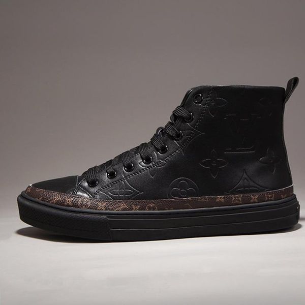 

vintage stellar sneaker boot mens shoes classic sports luxury footwears lace -up plus size casual men boots calzado deportivo para hombre, Black