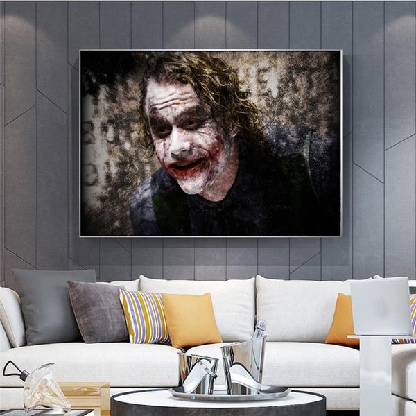 

modern wall decor graffiti art oil painting joker prints and posters on canvas wall art pictures for living room home cuadros