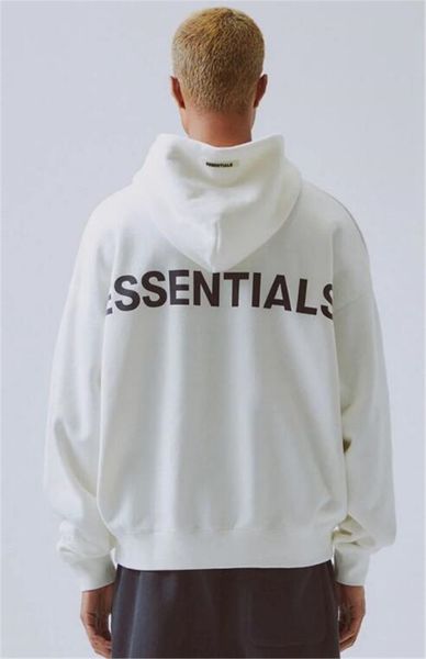 

19fw fear ooded women essentials fxwy087#943 reflective sweater fleece mens la god of cotton oodie ooded couple sleeve sweatshirt long iods, Black