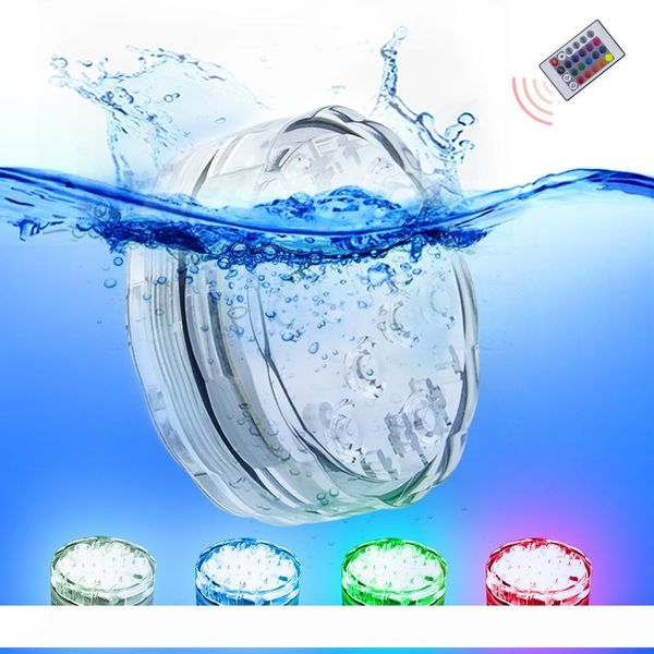 

10leds RGB Led Underwater Light Pond Submersible IP67 Waterproof Swimming Pool Light Battery Operated for Wedding Party