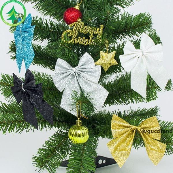 

glittering christmas bowknot christmas tree decoration baubles merry christmas new year ornaments decorations party home wedding decor