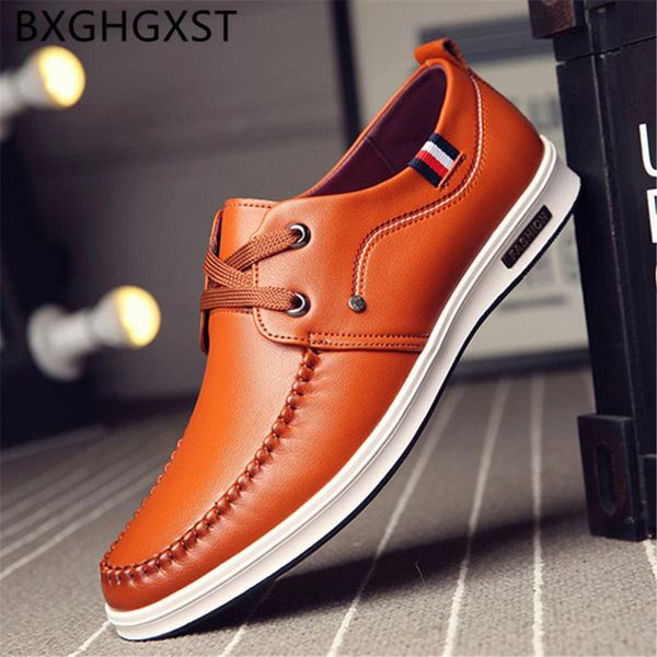 

fashion loafers men shoes leather winter casual shoes men brand oxford for 2020 formal dresses slip on chaussure homme, Black