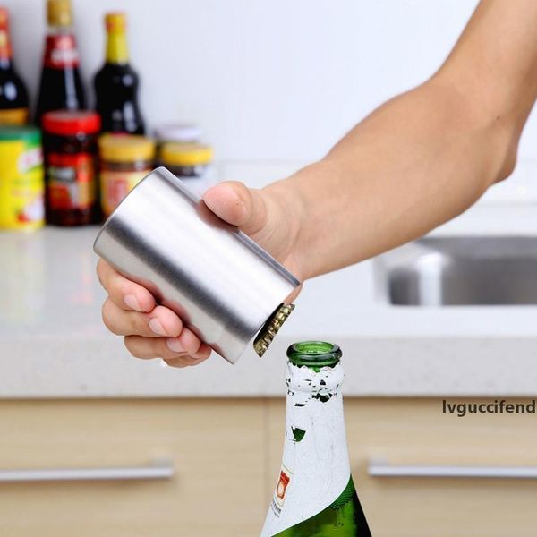 

creative portable automatic bottle opener stainless steel push down wine beer bottle openers corkscrew practical kitchen accessories