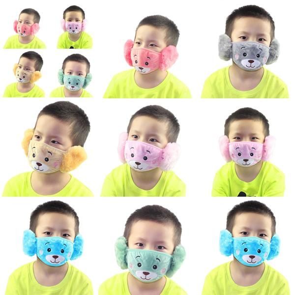 

winter winter earmuffs animal cute animal face cupid children cover cupid warmer cute ear earmuffs mouth masks half house kids house fsefc, Black