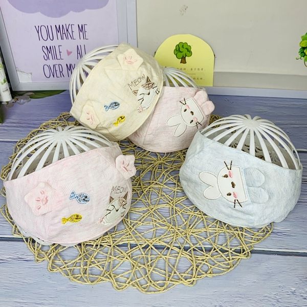

hat pure cotton newborn halogen protection door elastic scarf breathable cotton cool protective baby cap hat baby valve tire cap, Blue;gray