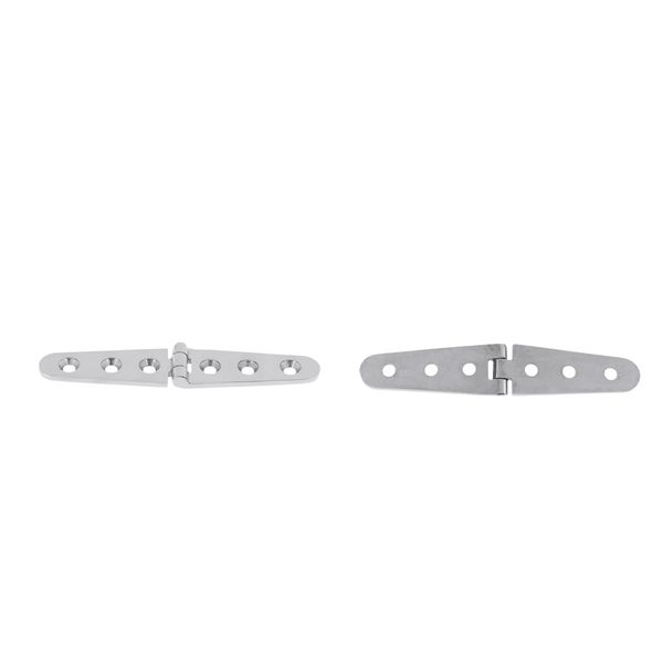 

2x 152x28mm 6-hole boat cabinet strap hinge - heavy duty 316 stainless steel