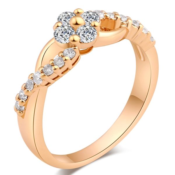 

Hot New Women Gold Tone Wedding Ring Full Zircon Female Delicated Engagement Rings Jewelry Trendy Fashion desgin Finger Bands