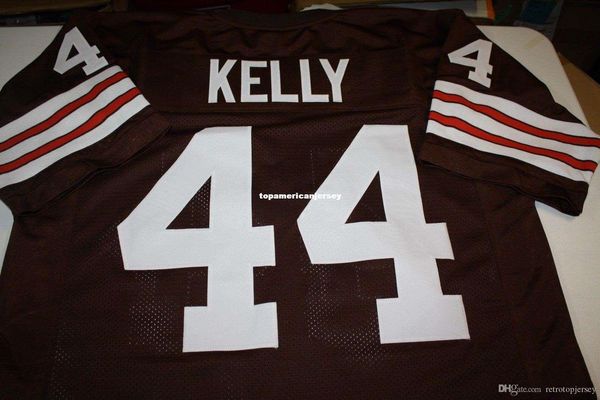 

retro leroy kelly #44 custom home mitchell & ness jersey "dawg pound" stitching men's football jerseys running, Gray