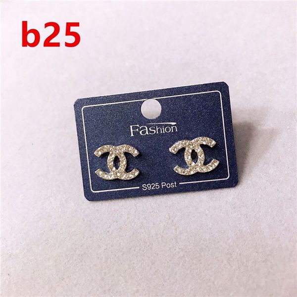 

089women's luxury fashion jewelry designer earrings original box for pandora 925, Silver