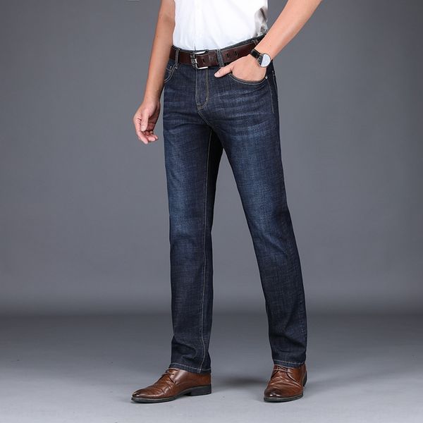 

2020 spring straight casual pants jeansjeans and jeansslim fit fashion men's jeans stretch men's casual pants, Blue