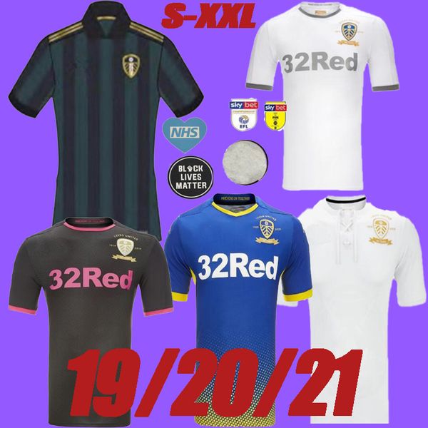 

20 21 leeds soccer jersey united home away 2020 2021 costa alioski centenary phillips bamford clarke football shirts, Black;yellow