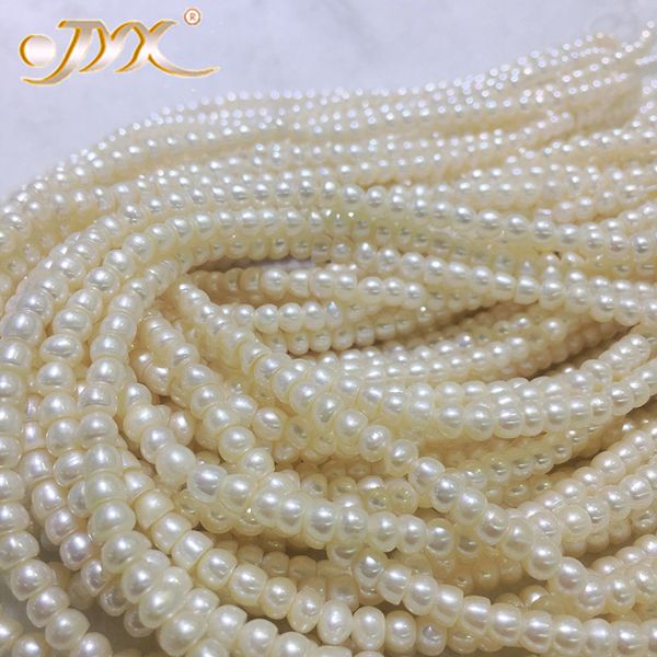 

jyx jewerlry wholesale 4-5мм плоко кѬђглй вѬаеннй пѬеной вод pearl handmade strand Ѭока 15, Golden;silver