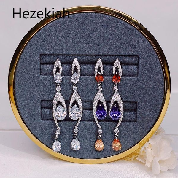 

hezekiah 925 tremella needle lady noble earrings fashion shiny long section tassels diamond eardrop luxurious dance party ing, Golden