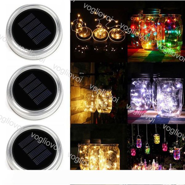 

led strings solar bottle cap lamp led fairy light 10 leds 20 leds for christmas wedding decoration garden party lighting epacket