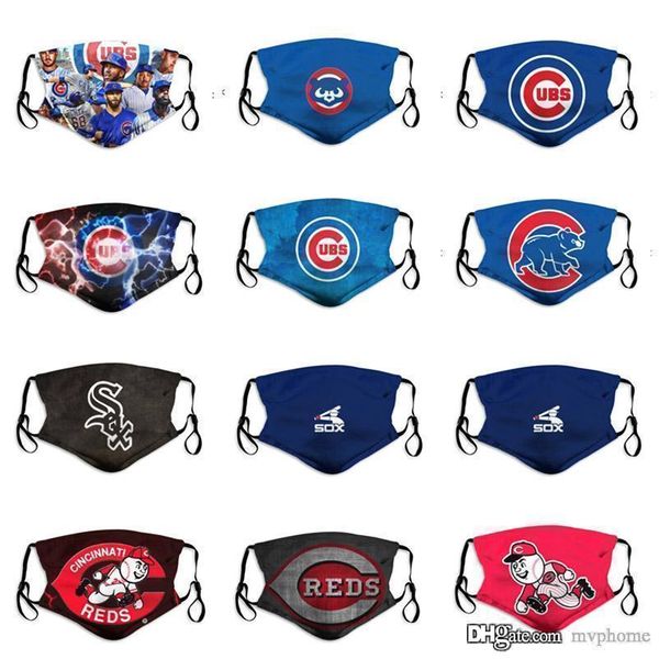 

dhl] --- 2020 designer mask baseball team mask pm2.5 reuse dust masks can place mixed orders please leave a message factory price