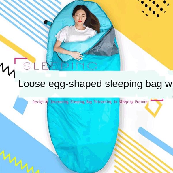 

rxqv8 outdoor camping warm large sleeping bag winter thickened moisture-proof warm single double travel detachable egg-shaped sleeping