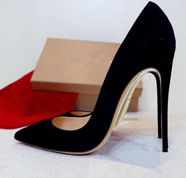 

2020 luxury designer women shoes red bottom high heels 8cm 10cm 12cm nude black red leather pointed toes pumps dress shoes 35-44