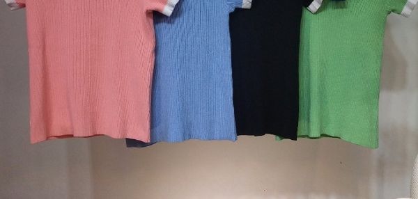 

qzzdb 42342n simple all-match knitted round neck slim short sleeve for women 42342n simple all-match t-shirt knitted round neck slim short s, White