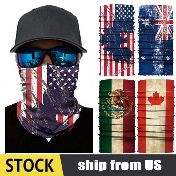 DHL USA Flagge Mode Trendy Magic Bandana Multifunktionale Flagge Druck Reiten Gesichtsmaske Kausale Männer Turban Frau Outdoor Schal FY7137