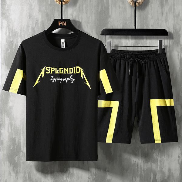 

men clothing sets oversize sweatshirt t shirt shorts 2 piece set tracksuit summer beach fashion casual japanese streetwear suits, Gray