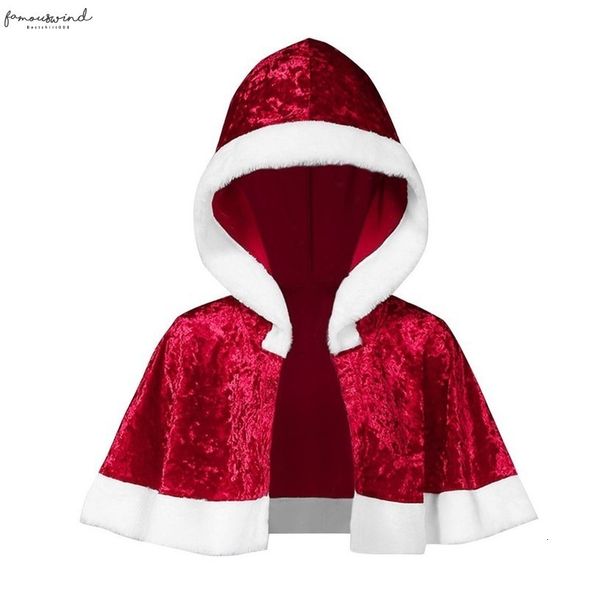 

2020 festival womens regular cloak family package velvet christmas hooded cape santa claus coat womens and blouses@py, White