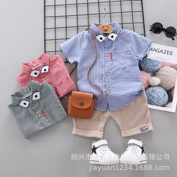 

boys short sleeve shirt suit 2020 summer new children's 1-4 years old baby multi-color shirt suit