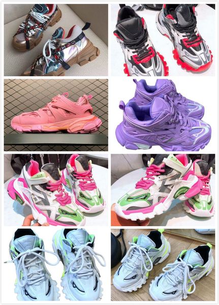 

women casual shoes track 2 sneakers 19fw white track2 lace-up lady jogging sneakers triple s hiking chaussures, Black