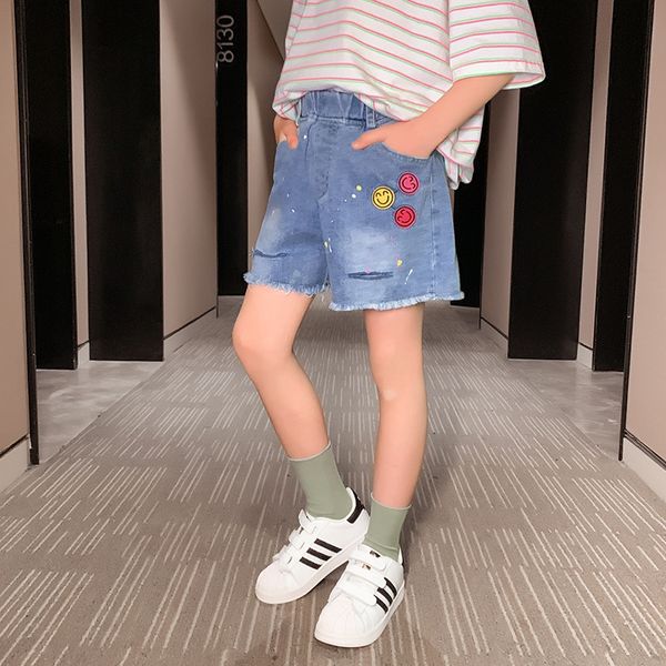 

mmlwr girls' denim summer 2020 new and shorts western style medium and large children girls' fashionable korean style outdoor all, Blue
