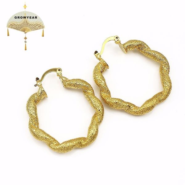 

woman earrings golden ladies earrings simple curved lace round gift with popular clothing width 37mm 2020 latest 1 pair