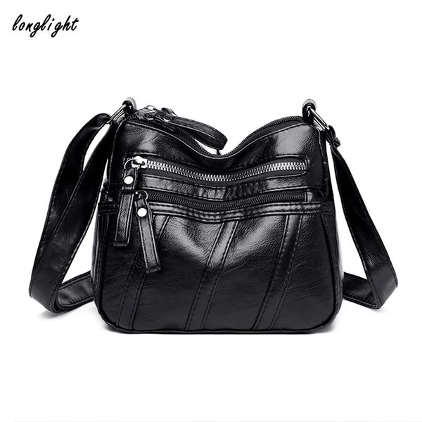 

longlight women shoulderbag ultralight fashionable pu luxury leather double main pocket crossbody bags for women 2020