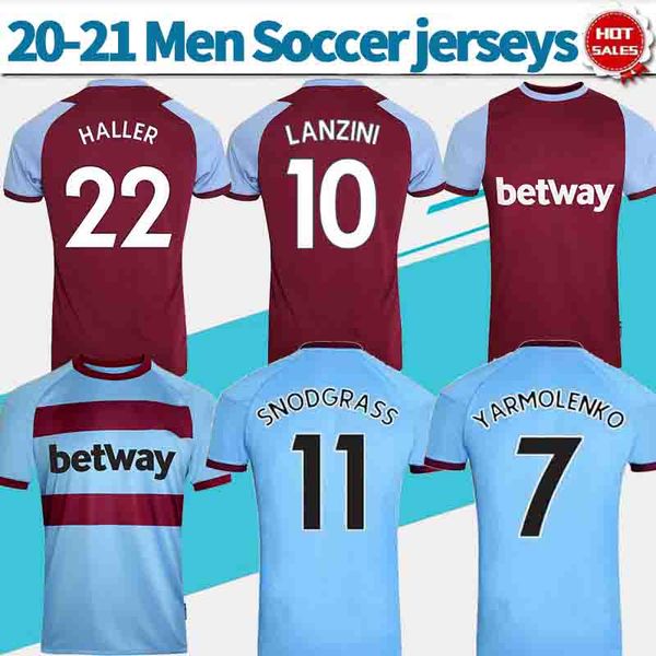 

20 21 hammer soccer jerseys #22 haller home away 2021 west soccer shirt #10 lanzini #11 snodgrass customized football uniforms, Black;yellow