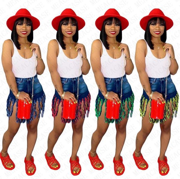 

women tassel denim shorts summer fashion high waist nightclub jeans shorts short pants clubwear ladies party bottom cloth d71603, White
