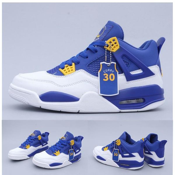

new arrival warriors 30 women men basketball shoes 4 4s blue white mvp mens trainers outdoor sports sneakers size 36-47, Black