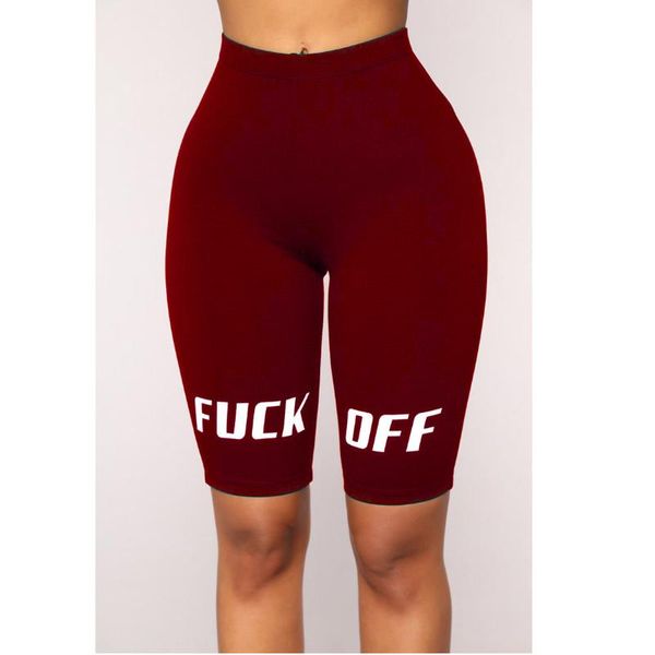 

selling cross border foreign trade women's dress solid color printed letter sports running riding shorts, Black;blue
