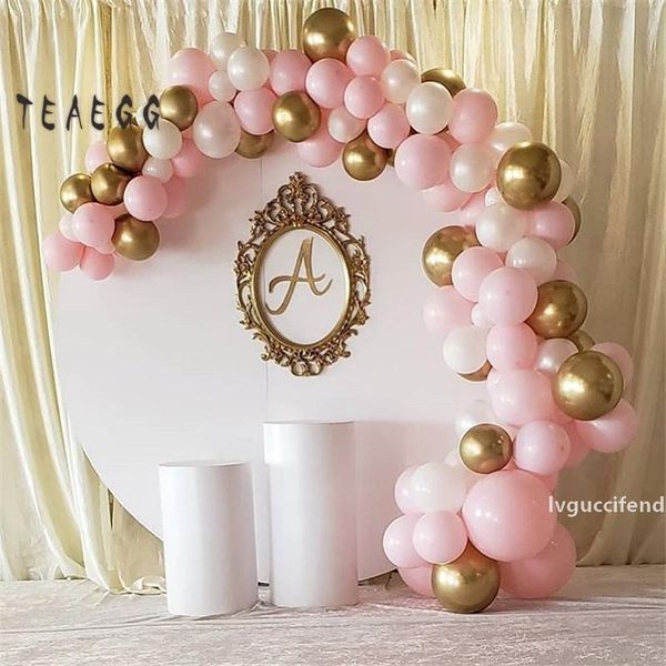 

107pcs chrome gold white balloons garland kit arch macaron pink globos birthday party balloons decoration supplies baby shower t200612