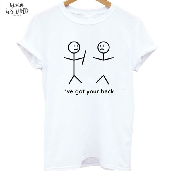 

women ive got your back print t shirt big size graphic tee acrylic funny t shirt for girl tumblr female t, White