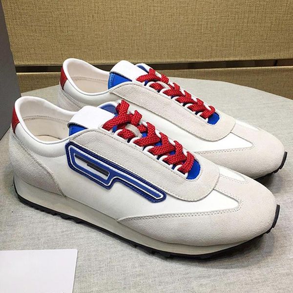 

breathable suede and nylon sneakers men 's shoes sale new arrival comfortable footwears sports luxury lace -up low men shoes drop, Black
