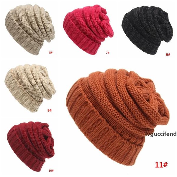 

knitted hat women men soft warm winter wool knit hats trendy crochet beanies caps outdoor slouchy skullies beanies hat dbc bh2619