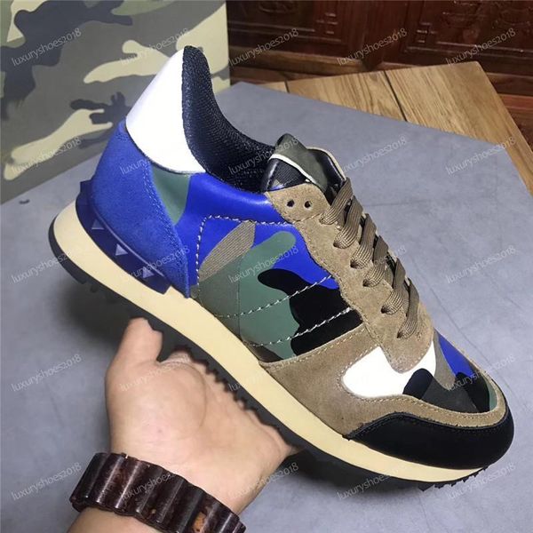 

new hococal color camo suede studded camouflage rock runner sneaker shoes for stud casual luxury designer shoes sneakers chaussures, Black
