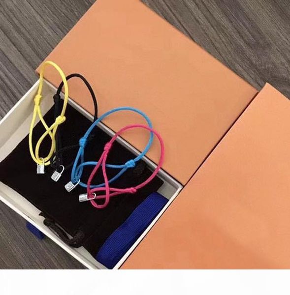 

fashion have stamps and box lock hand rope promise bracelets pulsera for mens and women party wedding ankle jewelry lovers gift, Golden;silver