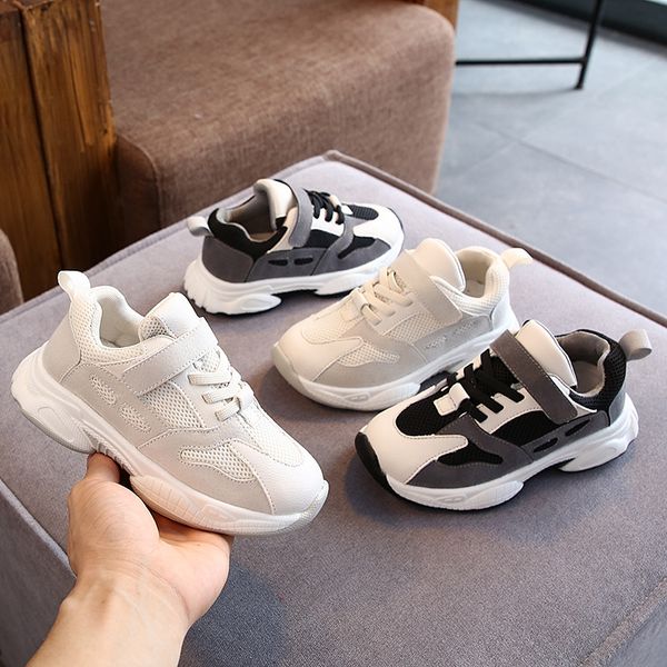 

vfjg7 autumn korean style casual boys' and girls' father versatile for sports sports shoes middle and large children anti-skid stu, Black