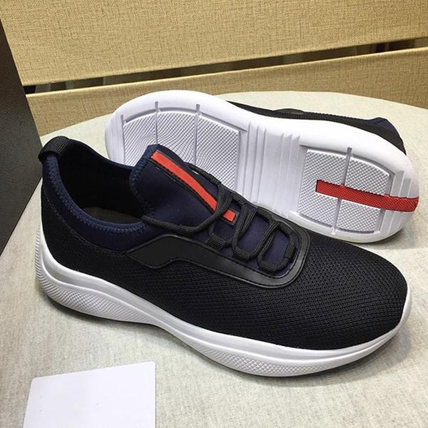 

mesh and neoprene sneakers mens shoes breathable luxury shoes fashion plus size vintage men sports shoes with origin box, Black